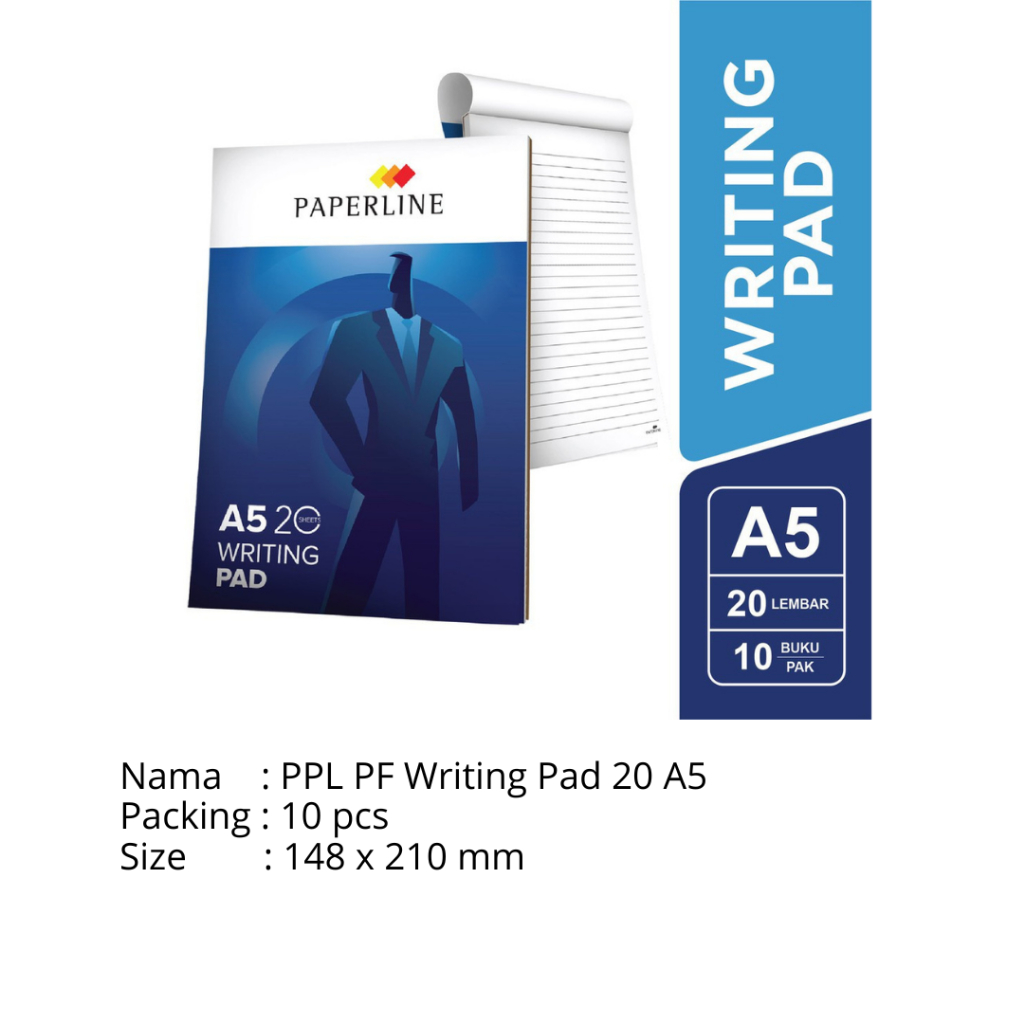 

Block Note /Buku Note/writing pad Paperline A5 isi 20 lembar (10 pcs/pack)