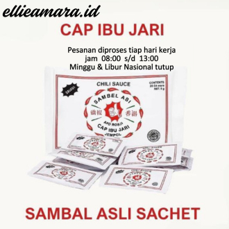 

SAUS SAMBAL ASLI CAP IBU JARI JEMPOL KEMASAN SACHET 160gr Isi 20Pcs @8gr