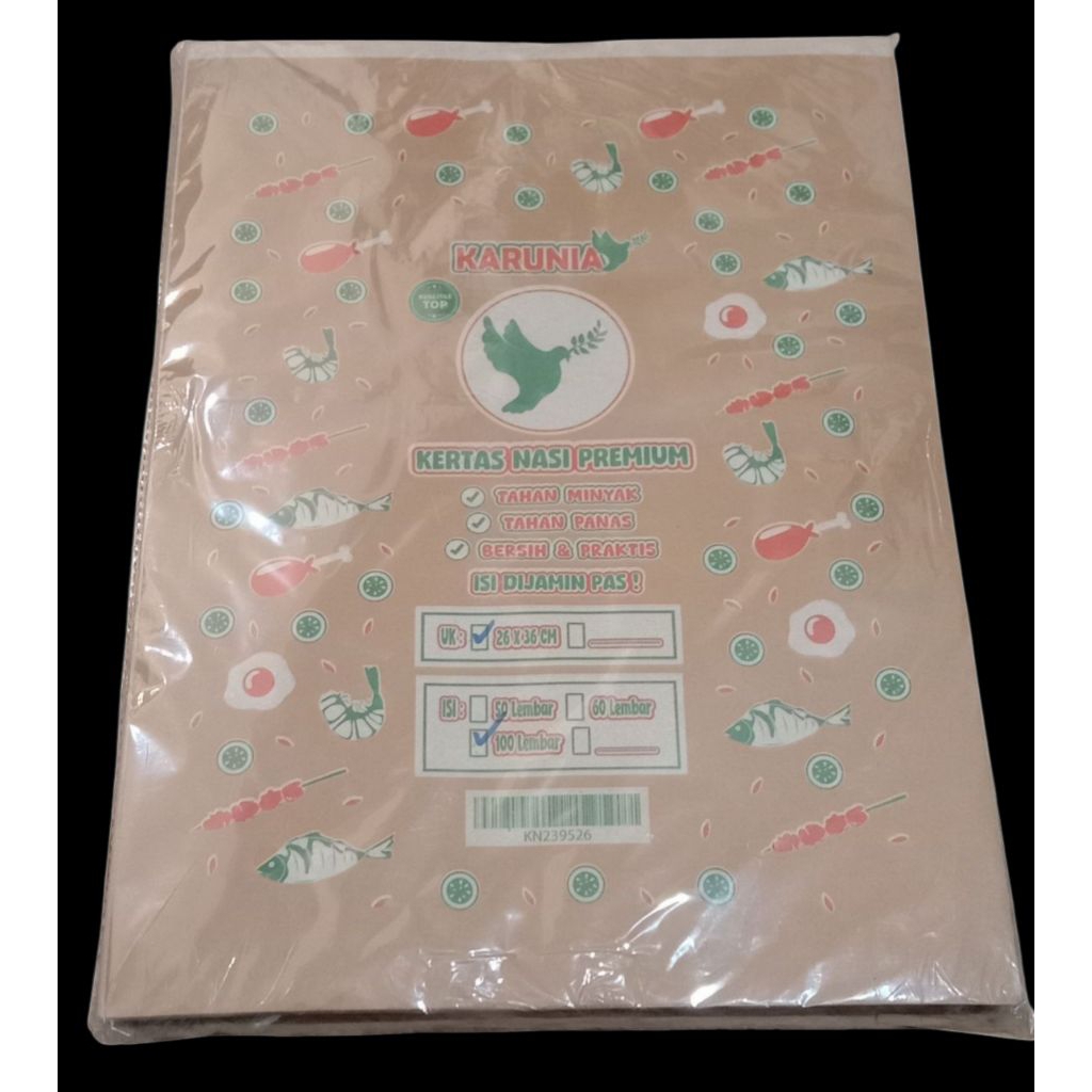 

kertas minyak kertas bungkus nasi karunia isi 100lbr