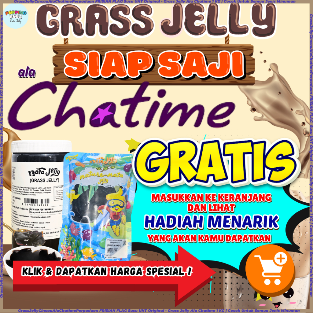 

GrassJellyCincauAlaChatimePerpaduan FRISIAN FLAG Susu UHT Original - Grass Jelly Ala Chatime 1 KG | Cocok Untuk Semua Jenis Minuman