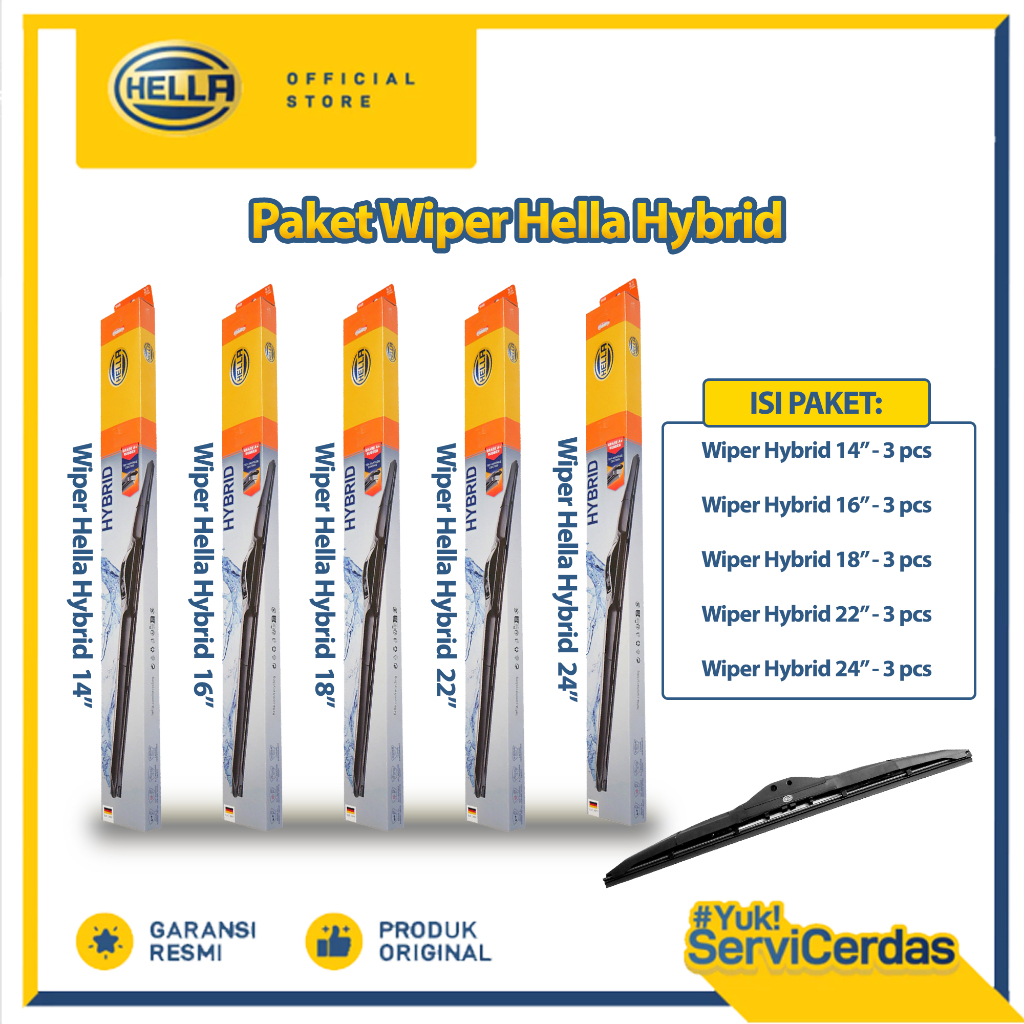 Paket Wiper Hella Hybrid - Wiper Mobil