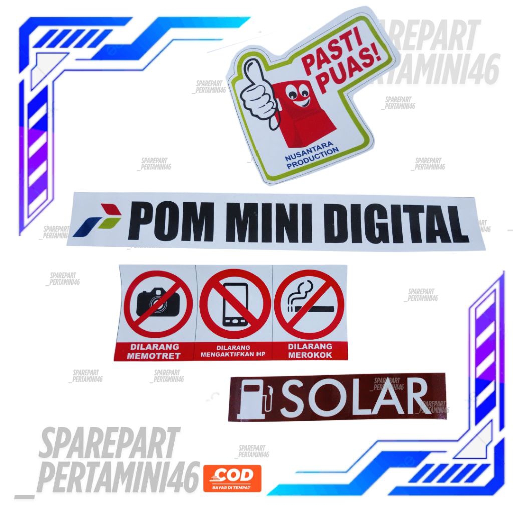 Stiker Set 1 Nozzle Solar Pertamini Digital