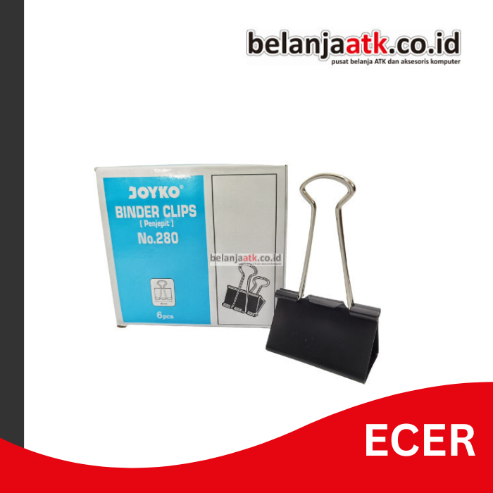 

[ECER] Binder Clip/Penjepit Kertas Joyko No. 280 Ukuran 60 mm (2.25 inch)