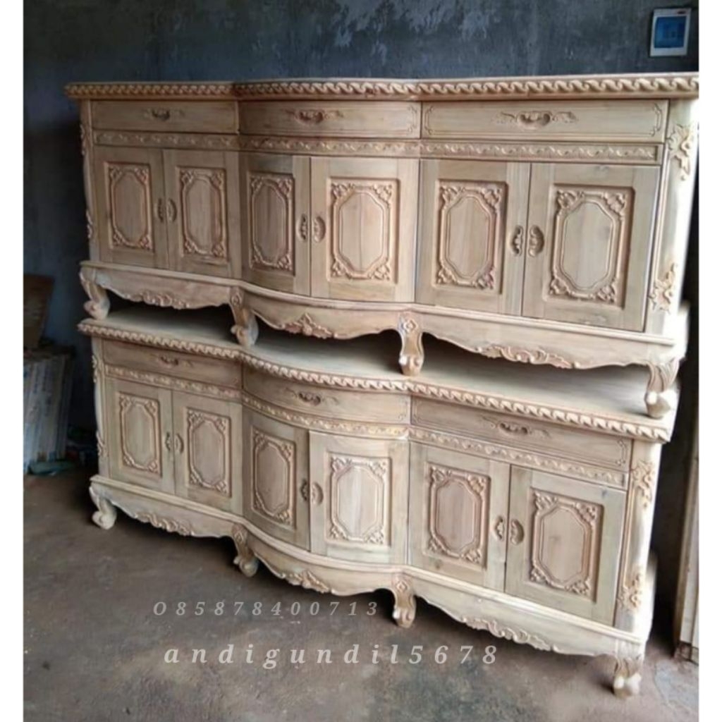 Termurah  Ready Stok  Bufet TV minimalis Full Kayu Jati TPK Perhutani Bufet TV Salina Bufet Jati Mej