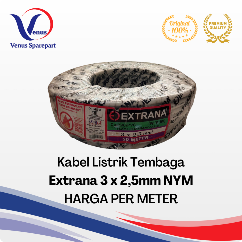 KABEL LISTRIK EXTRANA 3x2,5MM NYM HARGA PER METER