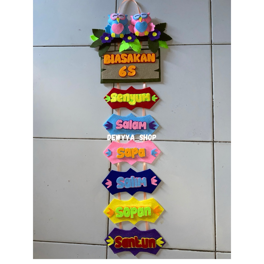 hiasan kelas biasakan 6s