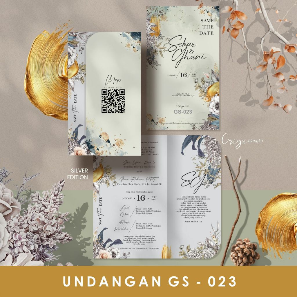 

GS 023 Blangko Undangan Kosongan Griya Blanko SILVER EDITION + File Setting Corel