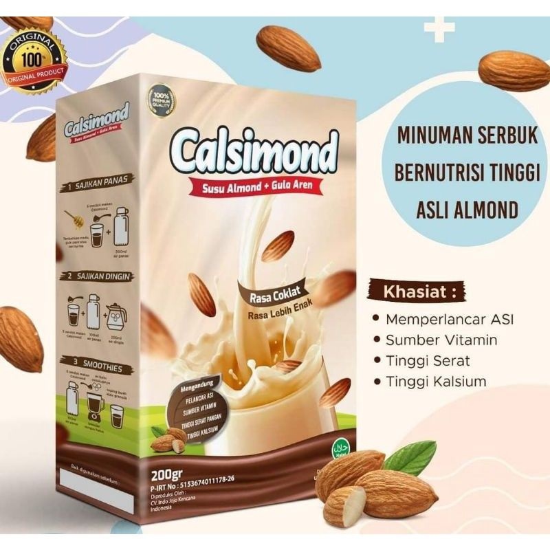 

Calsimond - Susu Almond Coklat Plus Gula Aren untuk Memperkuat Tulang Rapok Sendi & Booster Asi