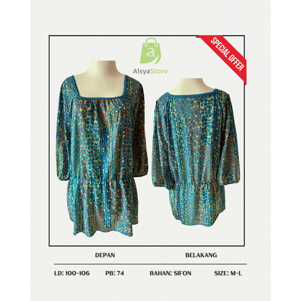 blouse sifon square neck