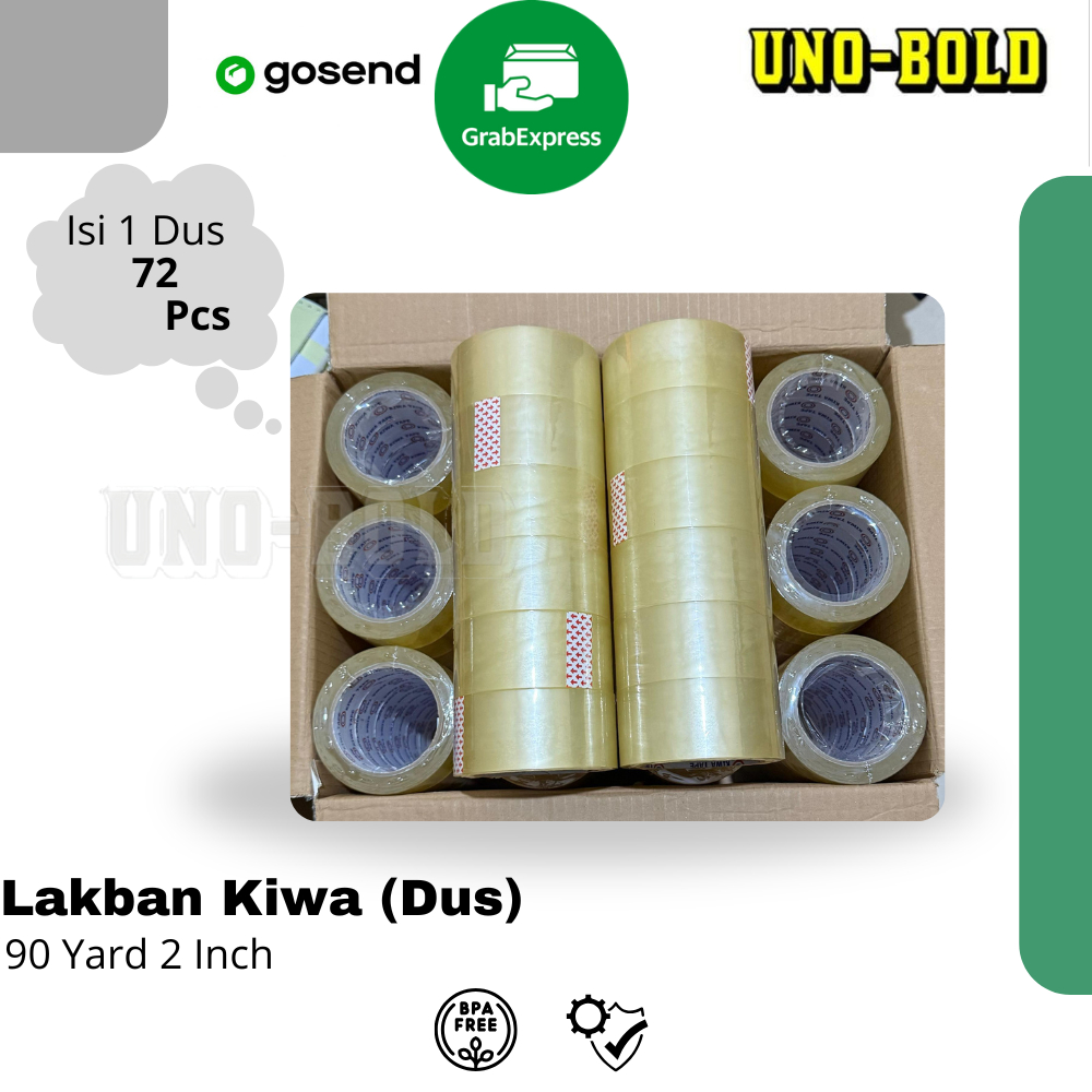 

LAKBAN KIWA TAPE 48MMX90YARD ( 1 Dus 72 Pcs )PALING MURAH BERKUALITAS