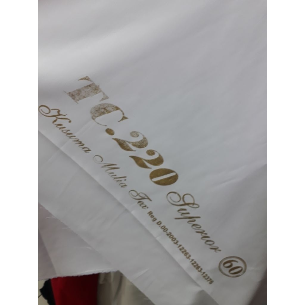 Bahan Putih Seragam Sekolah/Kain Tc Seragam Premium per Setengah Meter.