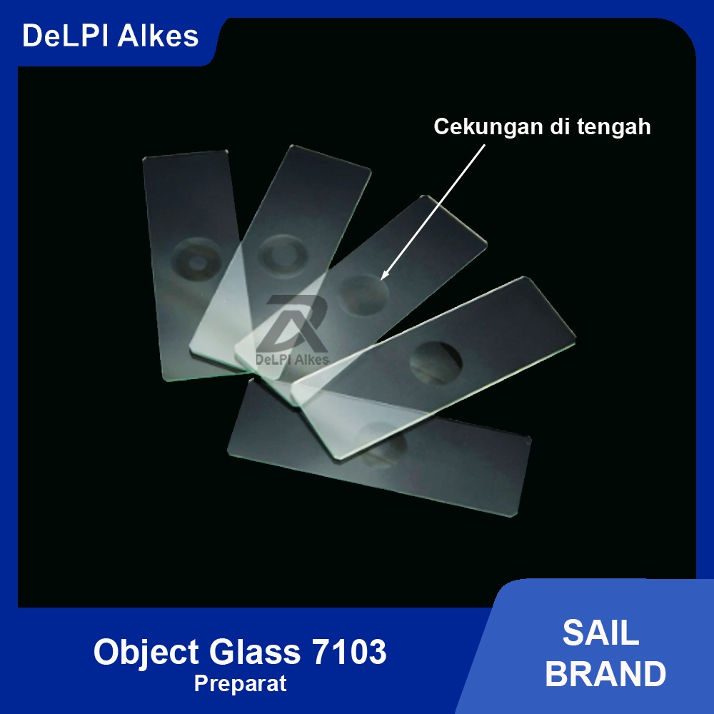 Object Objek Glass Cekung Microscope Slide Concave Preparat Mikroskop Laboratorium No 7103 SAIL BRAN