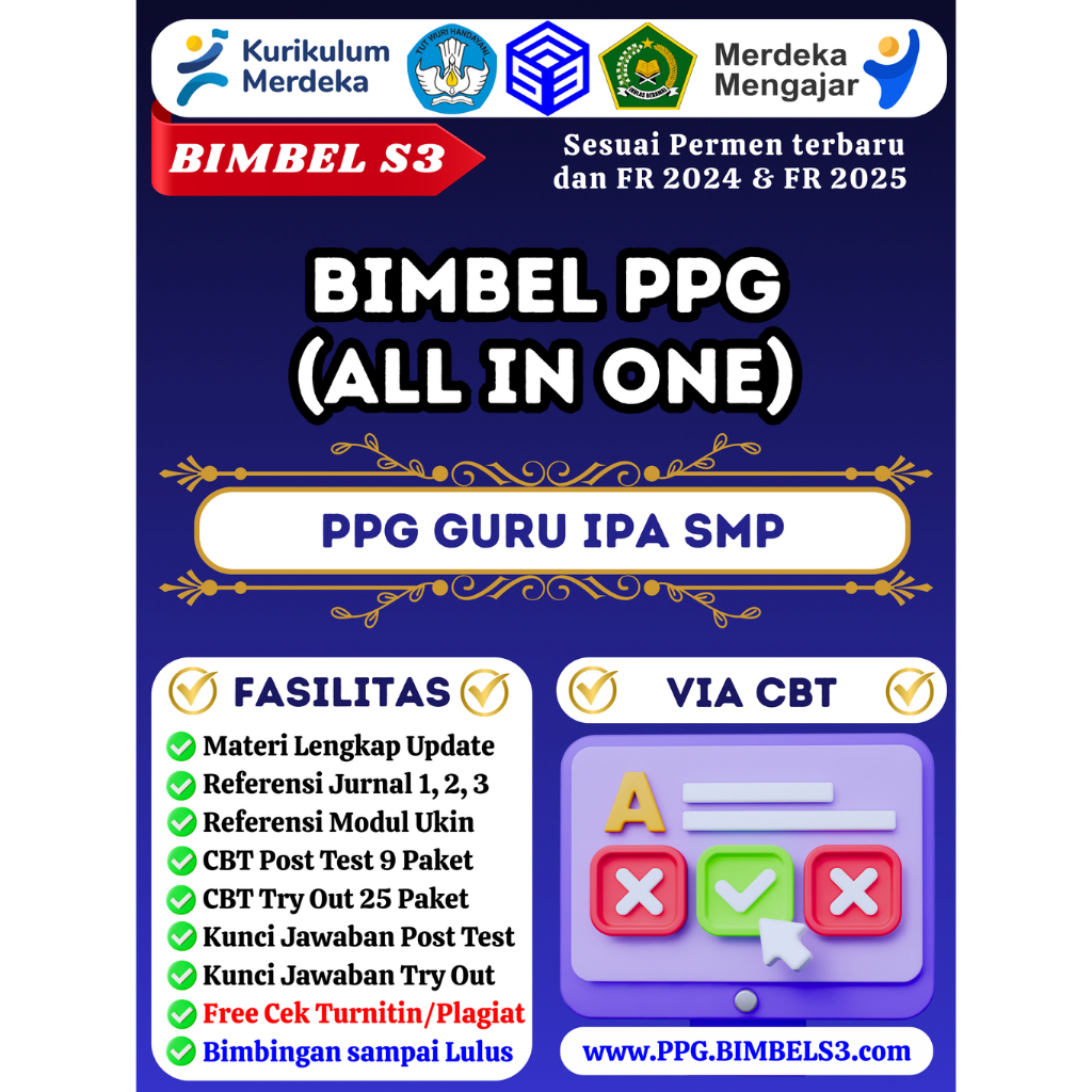 BIMBEL PPG GURU IPA SMP MATERI POSTES JURNAL PPG MODUL UKIN DAN TRYOUT UKPPPG