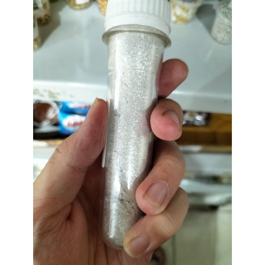 

bubuk emas silver botol
