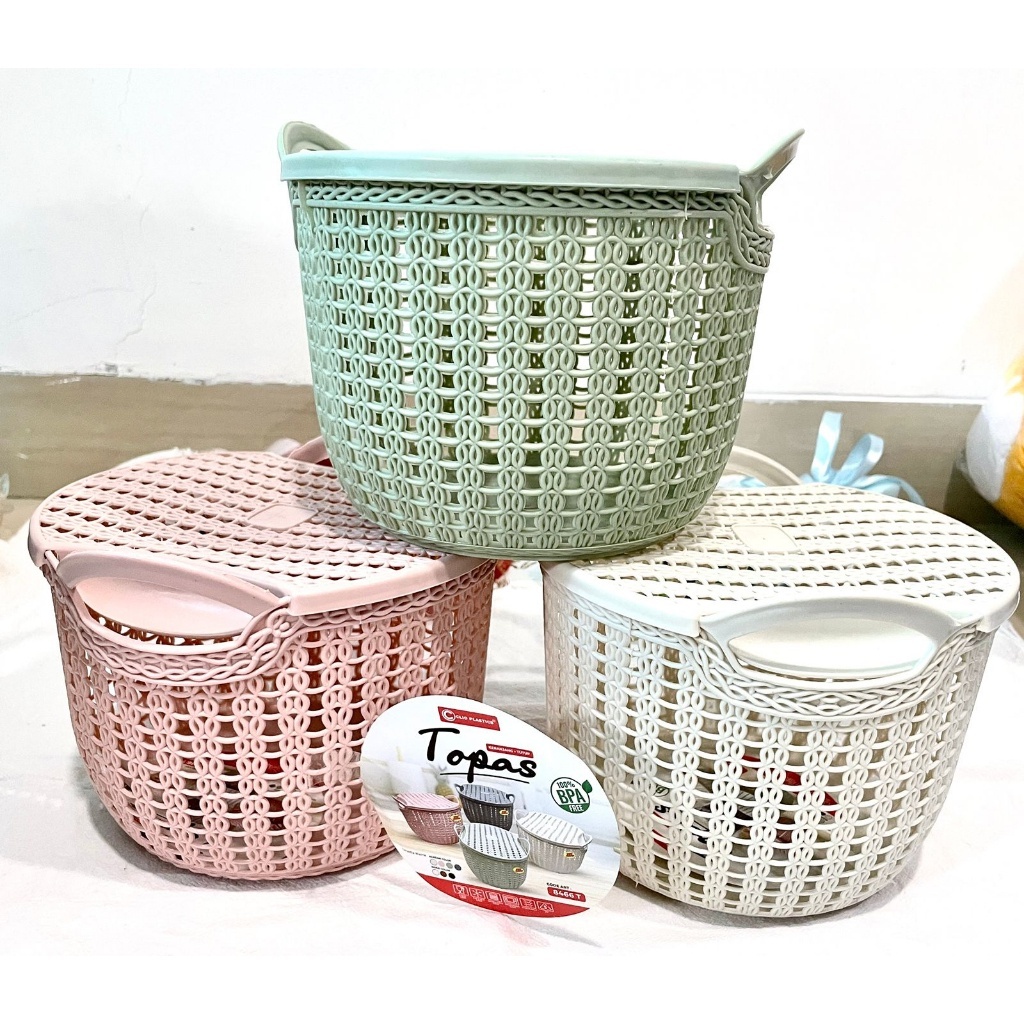 PAKET 1 LUSIN Bisa Request Keranjang Serbaguna tutup Keranjang Topas tutup Keranjang serbaguna Topas