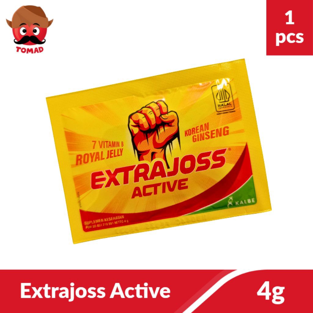 

EXTRAJOSS ACTIVE/MINUMAN SUPLEMEN KESEHATAN 4GR DENGAN KOREAN GINGSENG ROYAL JELLY BY KALBE