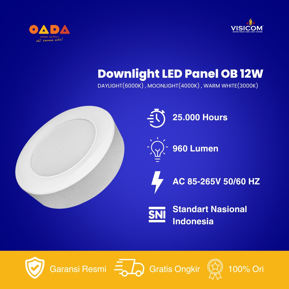 VISICOM Lampu LED Downlight Outbow 12W