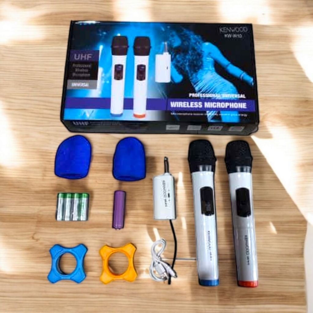 MIC Microphone Kenwood KW-W10 Mic Double Wireless - MIc Vokal Terbaru