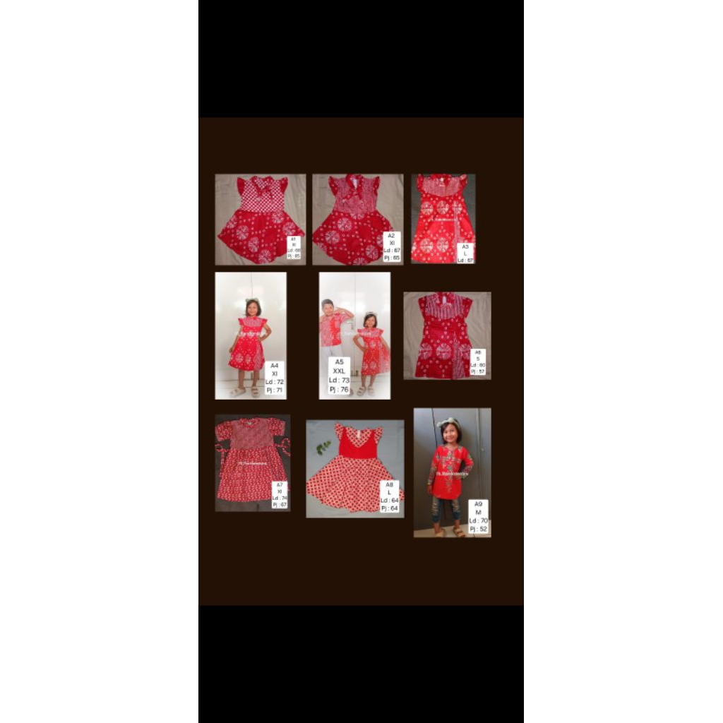 Baju batik Anak Merah putih Series