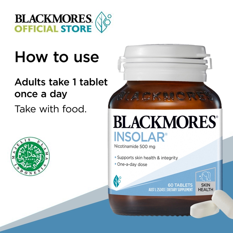 Blackmores Insolar Skin Health Vitamin B3 60 Tablets – Bantu jaga kesehatan kulit & regenerasi sel