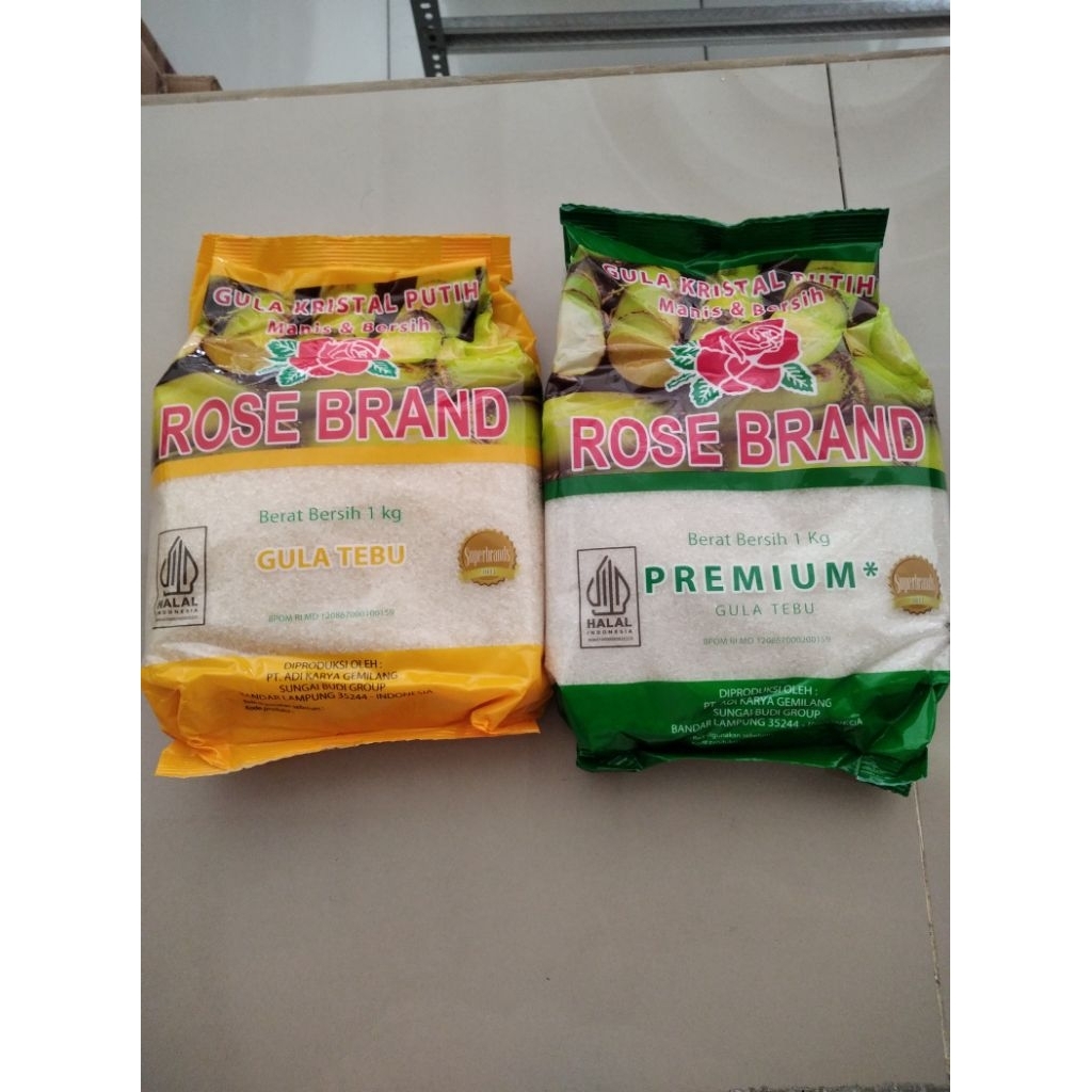 

gula rosebrand kemasan 1kg. paket isi 10pcs