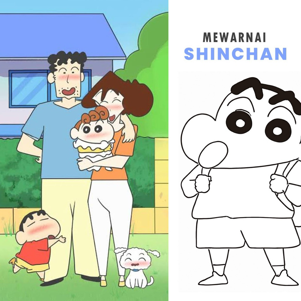 

15 Lembar A5 | Kertas Mewarnai tema Crayon Sinchan | 15 Kertas gambar berbeda