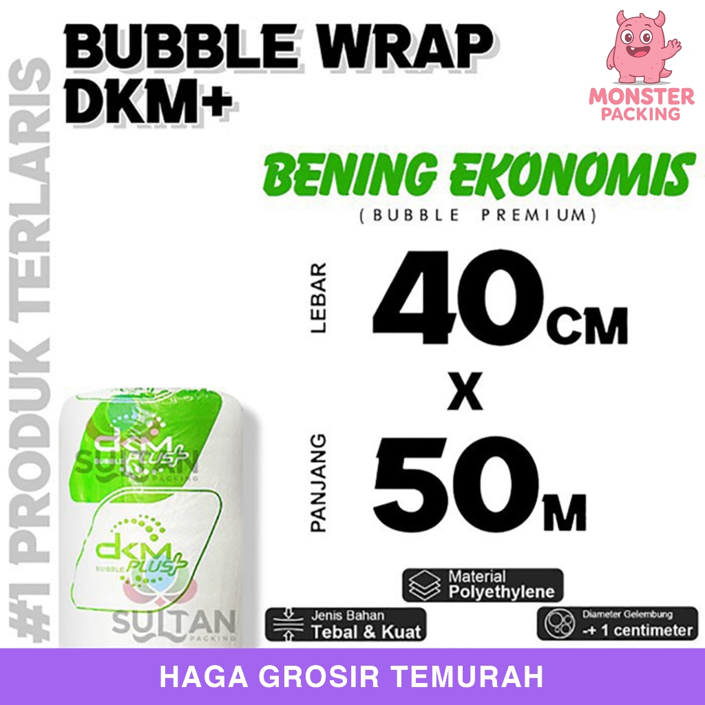 

Plastik Bubble Wrap 40cm x 50m BENING EKONOMIS DKM PLUS TERMURAH / ROLL