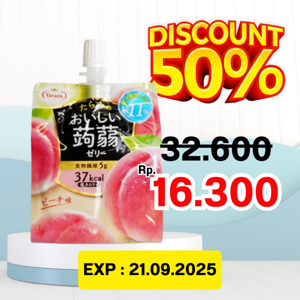 

Tarami Oishii Konjac Peach Jelly 150ml – Jelly Segar dengan Konjac dan Rasa Buah Persik