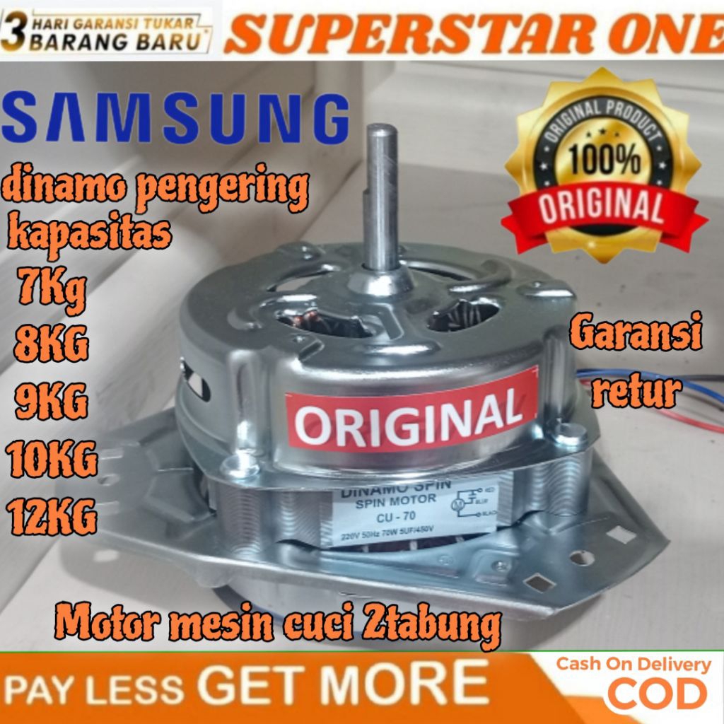 Dinamo/motor pengering mesin cuci samsung kapasitas 7kg/8kg/9kg/10kg/12kg