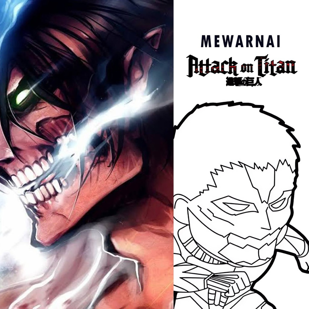 

15 Lembar A5 | Kertas Mewarnai tema Attack On Titan | 15 Kertas gambar berbeda