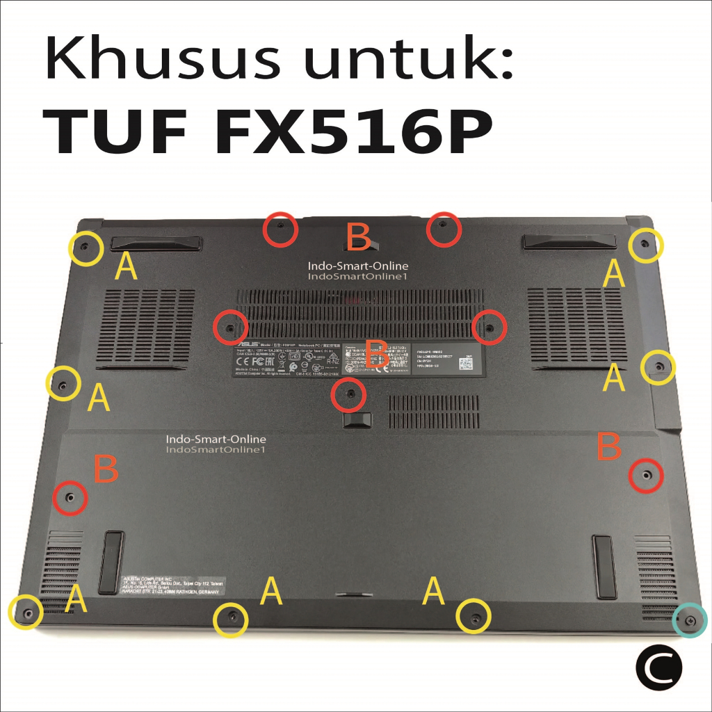 [Baru] Baut Asus TUF FX516P FX516PC FX516PE Sekrup casing bawah laptop Asus gaming