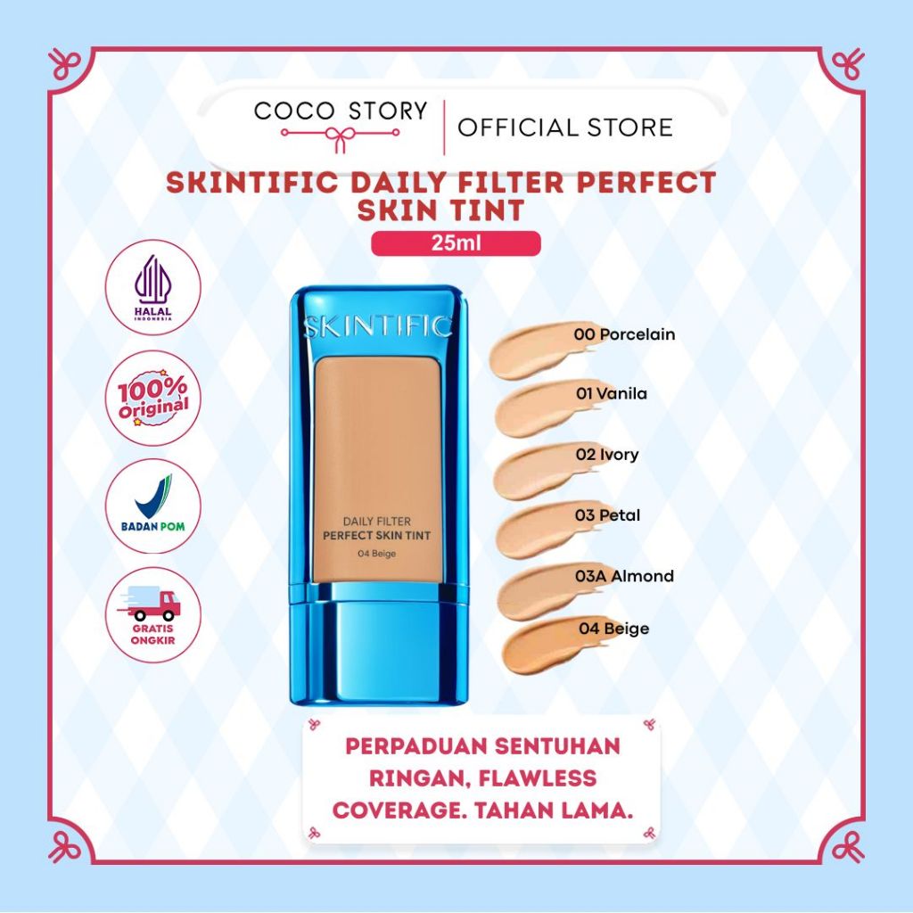 Skintific Perfect Coverage Blurring Skin Tint Daily Filter Make up Foundation BB Cream