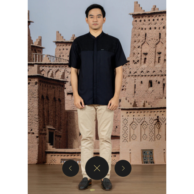 Elzatta Koko Pria Muslim Terbaru Koko Cotton Embroiderry Border