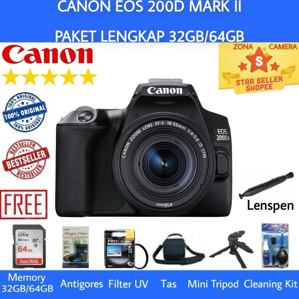 [NEW] CANON EOS 200D MARK II KIT 18- IS STM / CANON EOS 200D II / CANON 200D MARK II / CANON 200D II