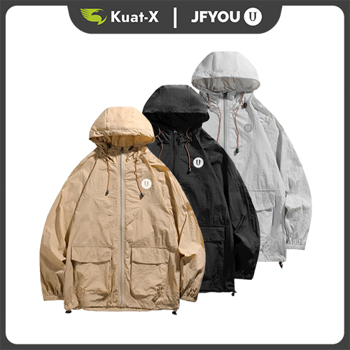 JFYOU JAKET COOL SILK ANTI UV - HOODIE TIPIS NAFAS - DESAIN MINIMALIS PRIA WANITA