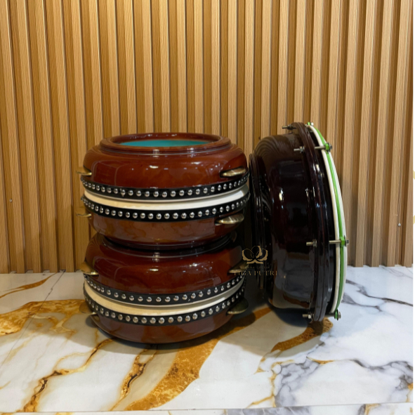 Rebana Hadroh Kayu Mahoni Rebana Super Satu Set Bas Banjari