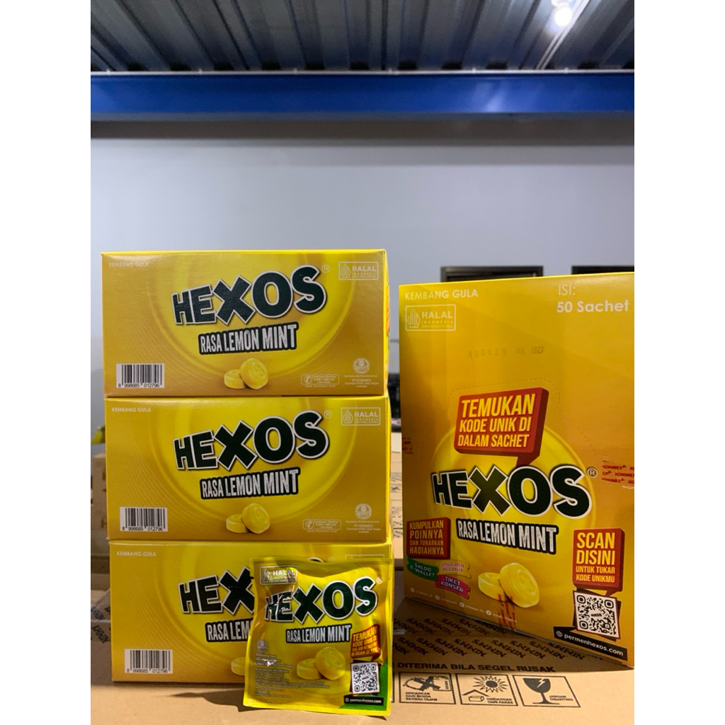 

Hexos Lemon Mint Kemasan 1 box isi 50 bungkus