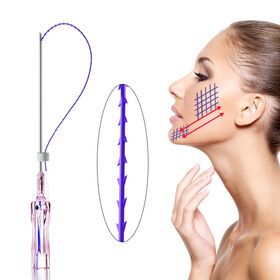 2pcs  Benang pengangkat wajah PDO PCL18g 100mm benang mengangkat benang Cog  kecantikan tulang ikan