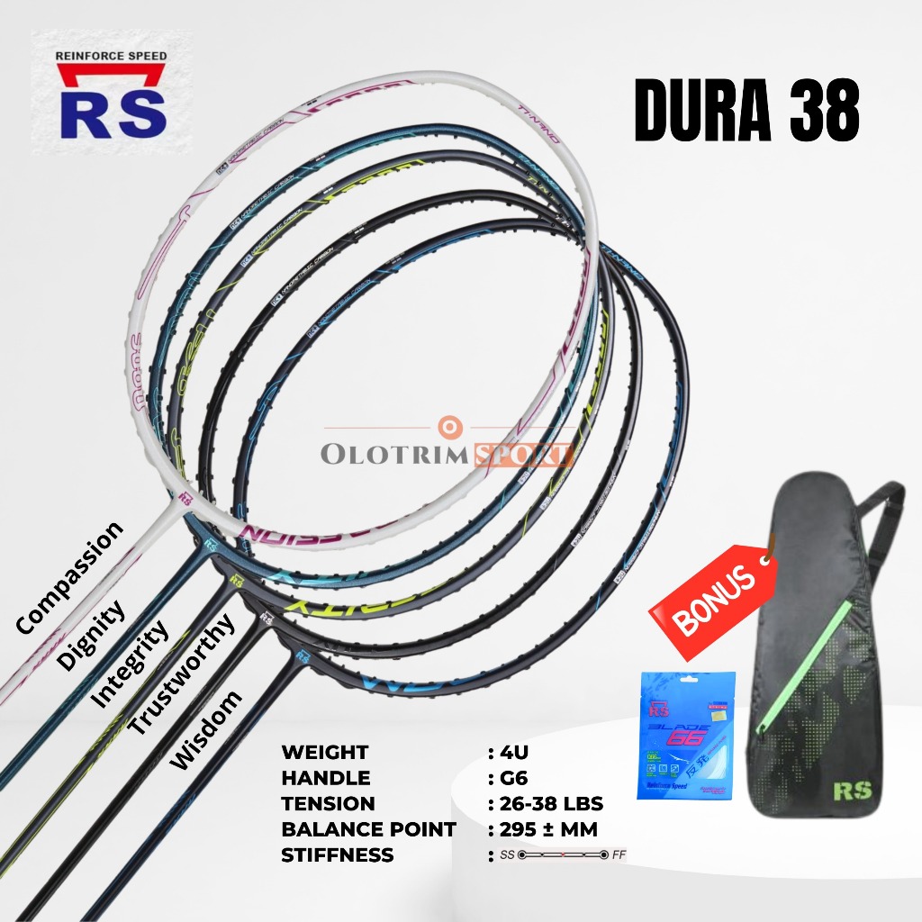 [38LBS] Raket Badminton RS DURA 38 Original