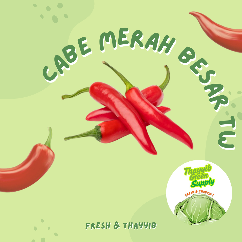 

CABAI MERAH BESAR TW/ CABE MERAH TW 1 KG FRESH - THAYYIB GREEN SUPPLY