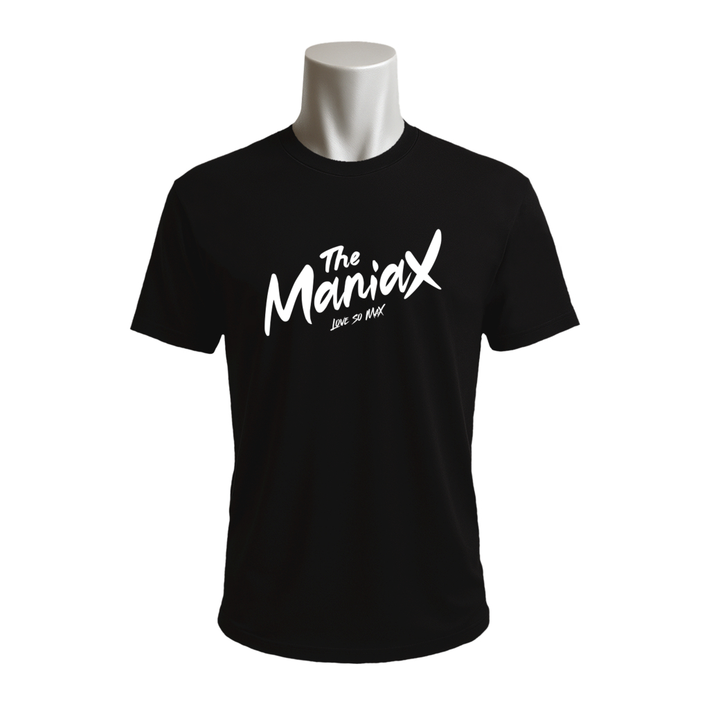 T-Shirt The ManiaX-0004-Black-LTJ20C-Kaos Premium Cotton Bamboo 24s-Unisex-Nyaman & Stylish