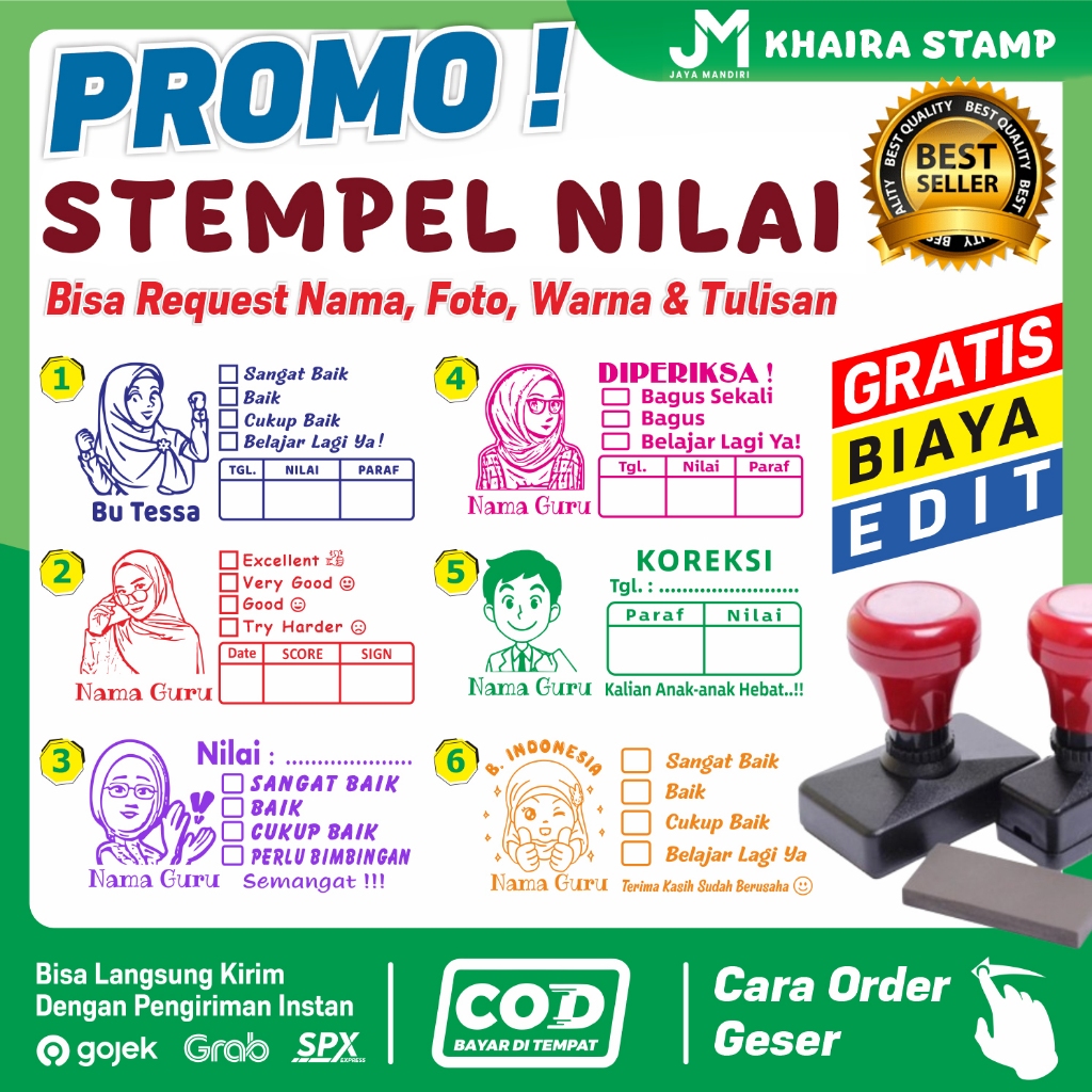 

Stempel Nilai Guru / Penilaian / Koreksi / Checked / Reward