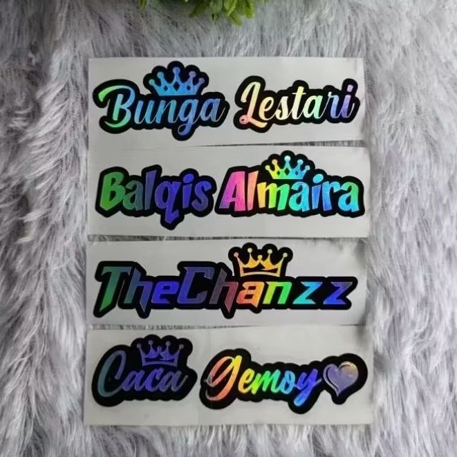 

STIKER NAMA CUSTOM HOLOGRAM STIKER TIMBUL ANTI AIR TANPA MINIMAL ORDER