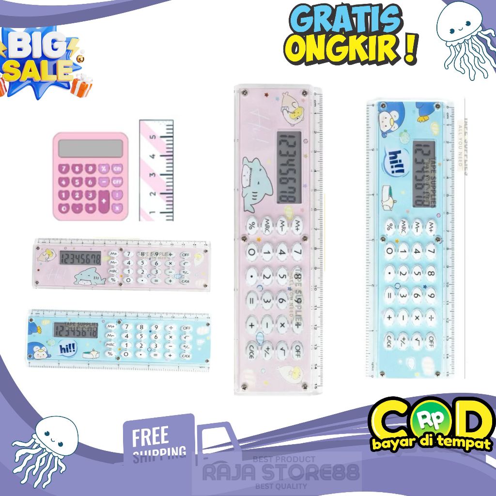 

Joyko 2in1 Ruler Calculator 15cm Multifungsi