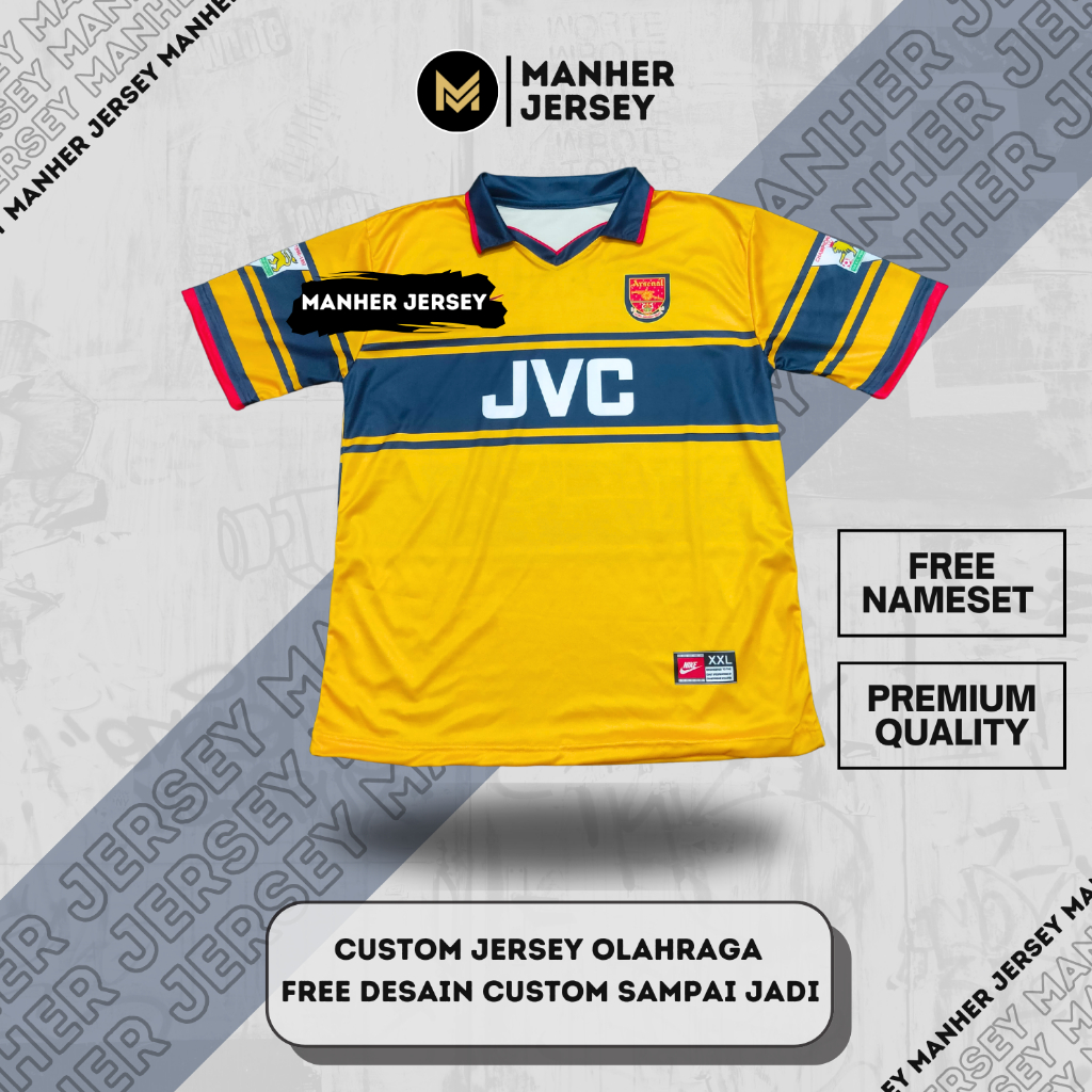 JERSEY ARSENAL 1997 1998 FULL PRINTING