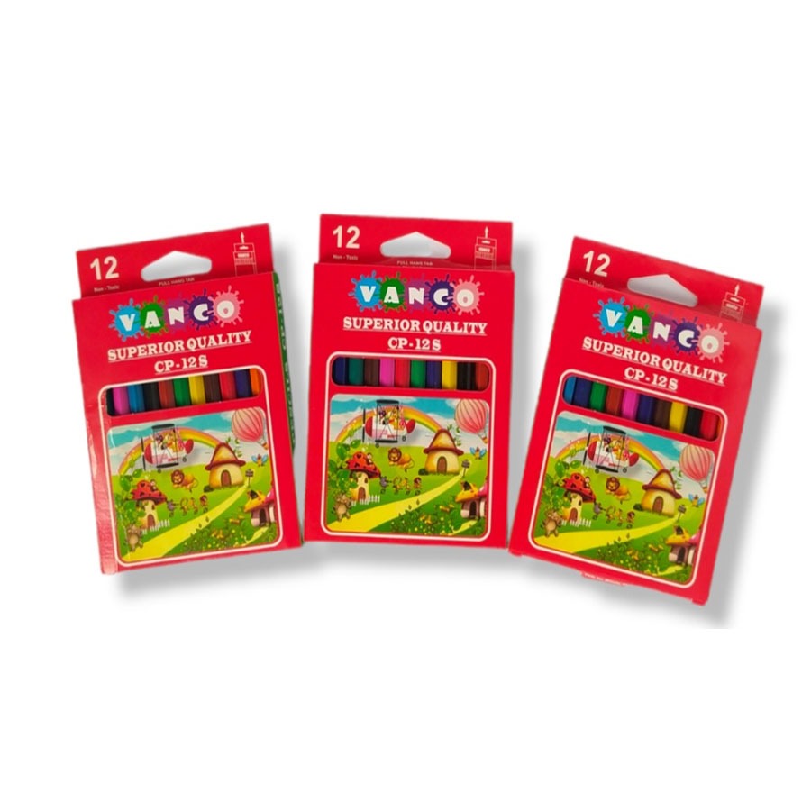 

[ 1 SET ] Pensil Warna Vanco Pendek / Pensil Gambar / Color Pencil VANCO 12 Warna Pendek / Kecil 12 warna