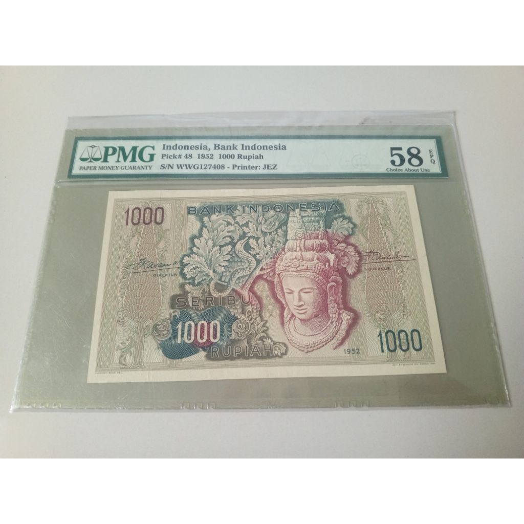 PMG 58 EPQ 1.000 Rupiah Budaya thn 1952