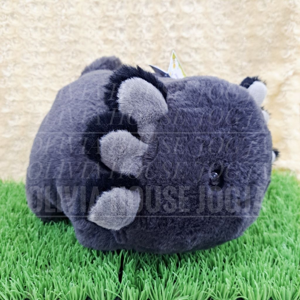 Boneka Lying Axoloth Hitam AURORA Boneka Gembul Axoloth Salamander Hitam Boneka Tiduran Ally Black A