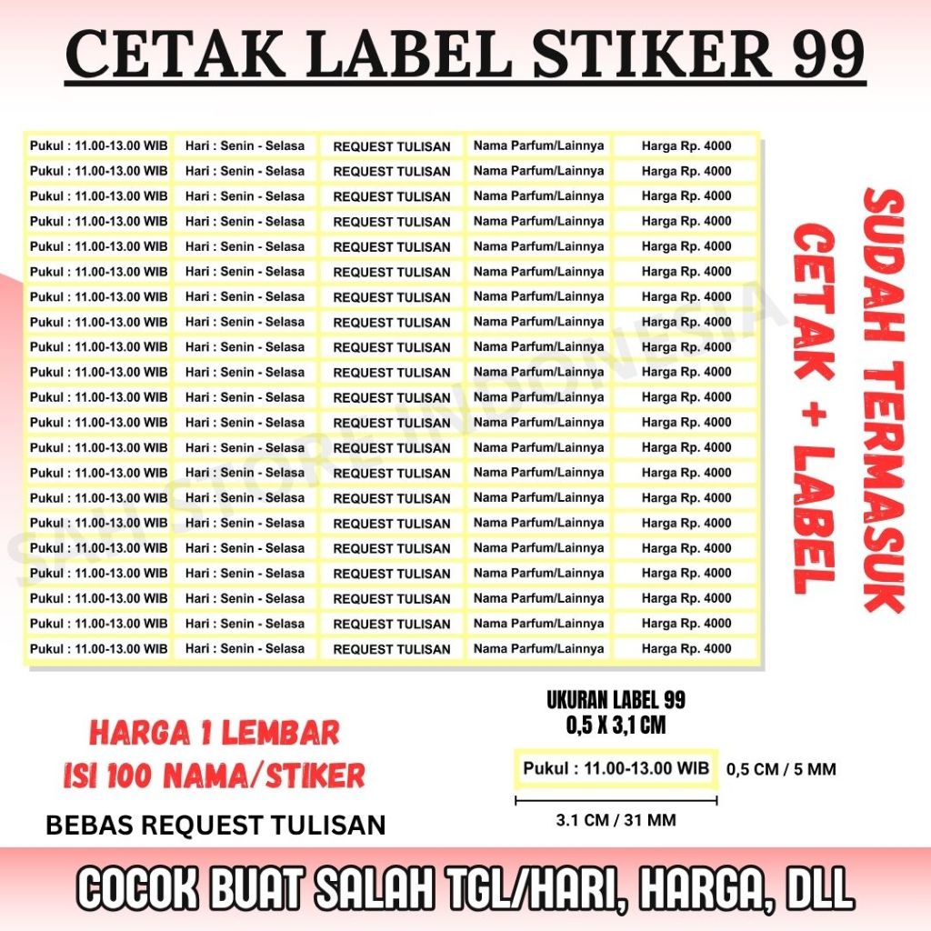 

CETAK LABEL 99 BUAT HARI TANGGAL JAM PUKUL yang salah pada undangan Atau Lainnya Bebas Request
