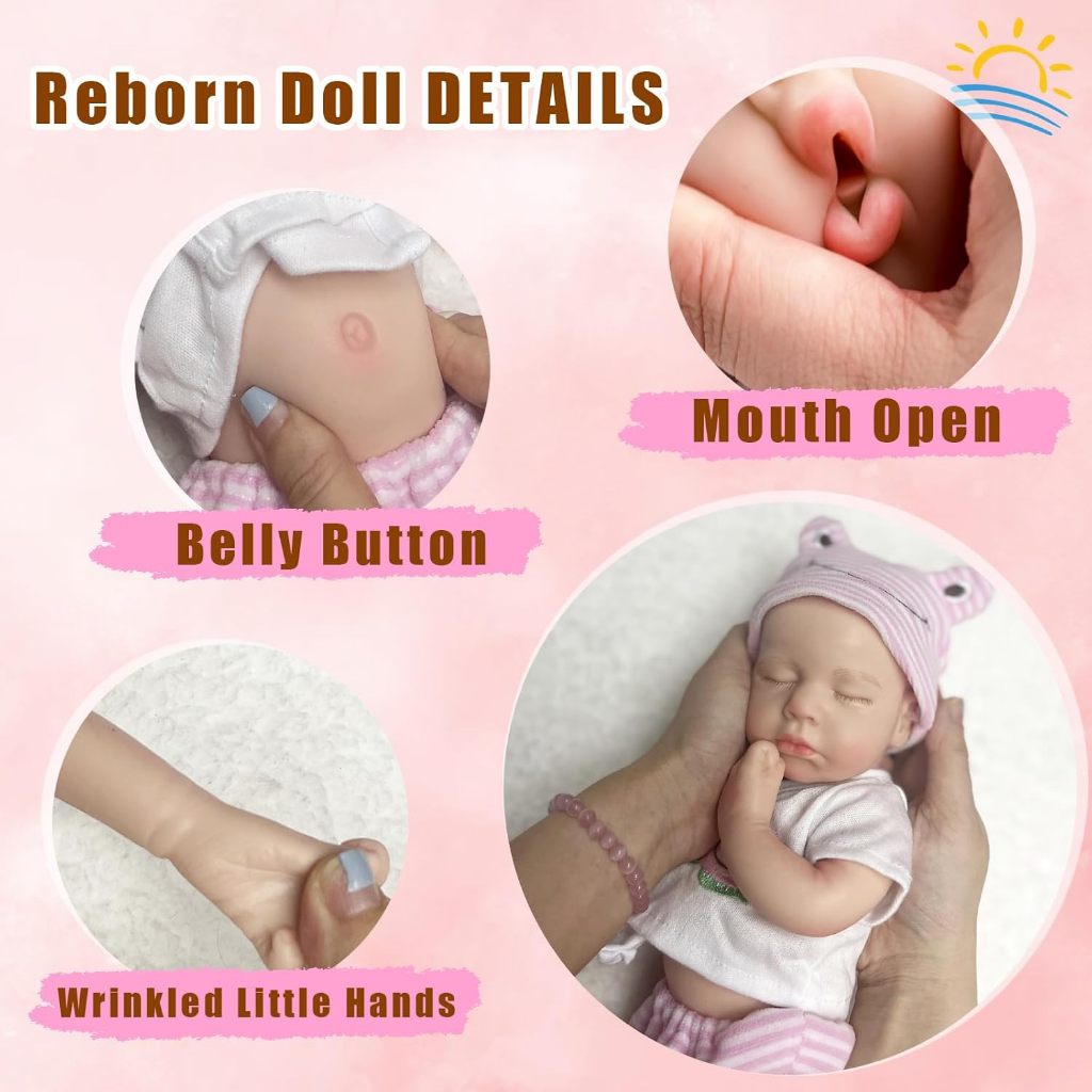 Boneka Bayi Reborn OtardDolls 33cm ASLI, Boneka Silikon Seluruh Tubuh Perempuan, Boneka Buatan